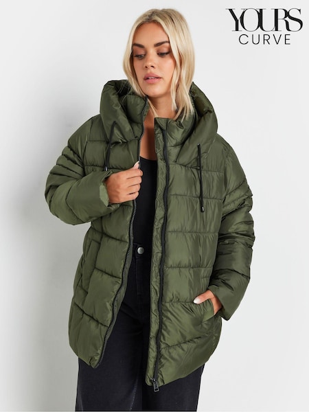 Yours Curve Green Sporty Short Coat (AK4269) | ₪327