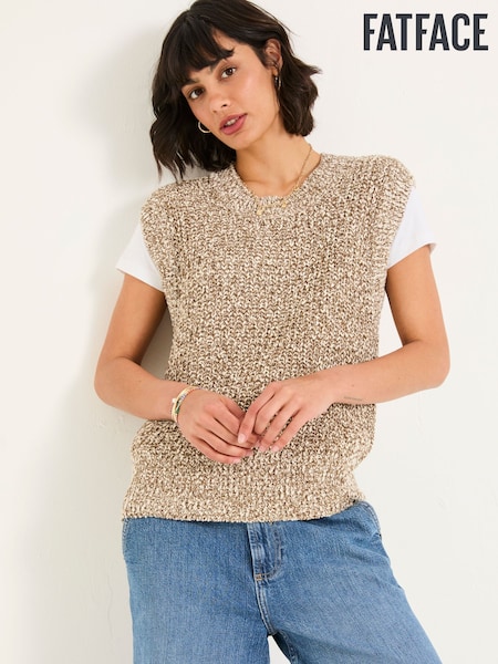 FatFace Ari Natural Knitted Tape Yarn Tank (AK4328) | €69