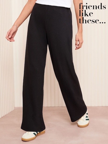Friends Like These Ribbed Jersey Wide Leg Trousers (AK4349) | 177 LEI