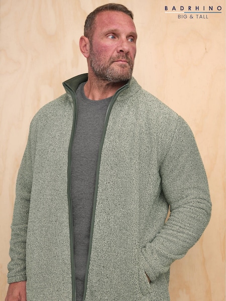BadRhino Big & Tall Grey Textured Fleece Jacket (AK4373) | €58