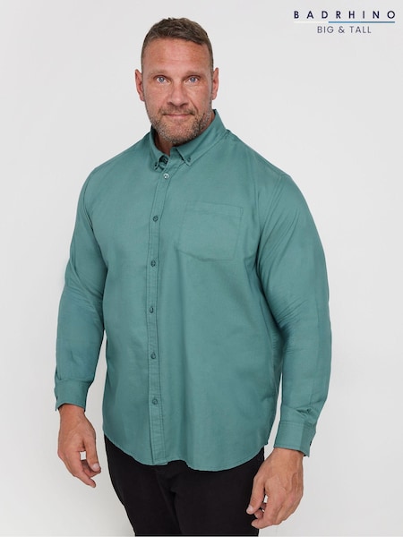 BadRhino Big & Tall Blue Long Sleeve Oxford Shirt (AK4376) | AED186