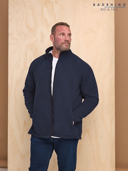 BadRhino Big & Tall Blue Textured Fleece Jacket (AK4378) | €64