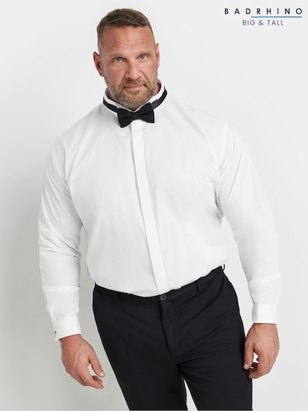 BadRhino Big & Tall White Wing Collar Dinner Shirt (AK4383) | 193 QAR