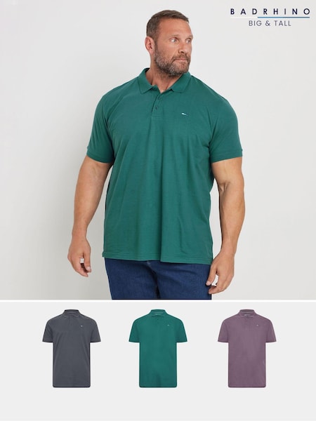 BadRhino Big & Tall 100% CottonPlain Polo Shirts 3 Pack (AK4392) | ‏262 د.إ.‏