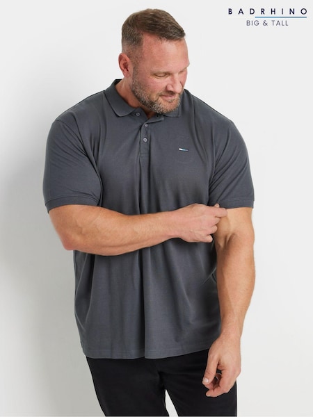 BadRhino Big & Tall Grey 100% Cotton Plain Polo Shirt (AK4414) | €26