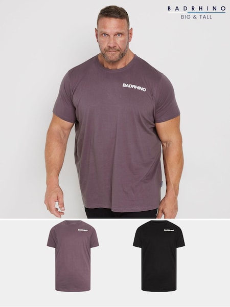 BadRhino Big & Tall Black 100% Cotton T-Shirts 2 Pack (AK4426) | €40