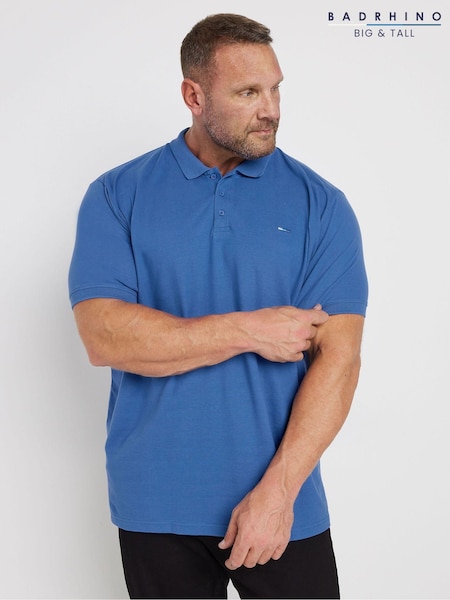 BadRhino Big & Tall Blue 100% Cotton Plain Polo Shirt (AK4432) | €25