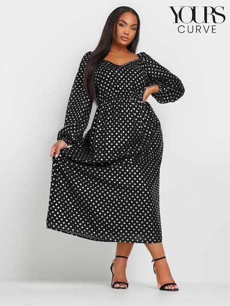Yours Curve Chiffon Foil Maxi Dress (AK4446) | €36