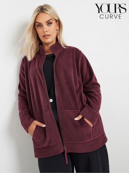 Yours Curve Red Zip Through Fleece (AK4466) | €36