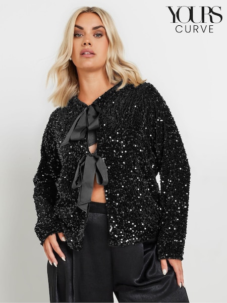 Yours Curve Bow Sequin Cardigan (AK4474) | € 36