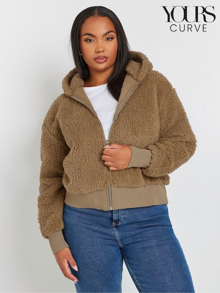 Ruskea - Yours Curve Ribbed Hupullinen Feather Fleece (AK4481) | €46