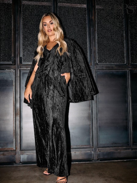 Yours Curve Crushed Velvet Blazer (AK4528) | 208 LEI