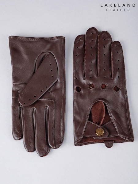 Lakeland Leather Brown Millwood Driving Gloves (AK4550) | $80