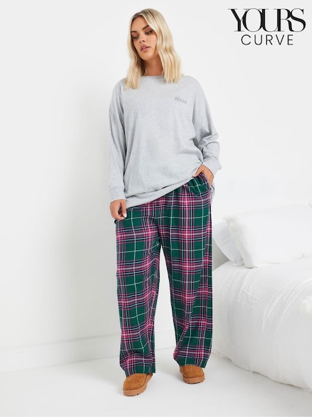 Vaaleanpunainen - Yours Curve Check Pyjamas (AK4613) | €44
