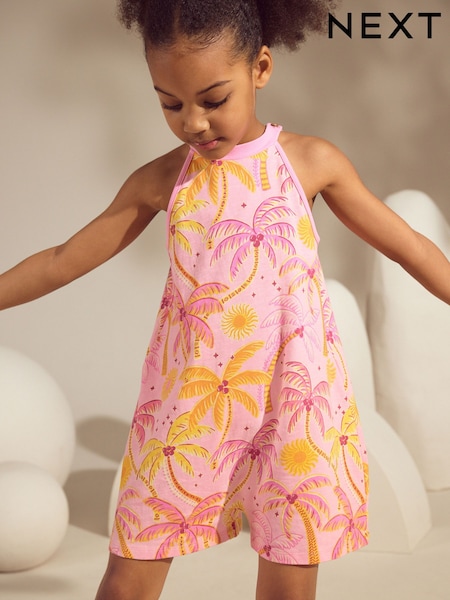 وردي - 100% Cotton Palm Print Playsuit T-Shirt (3-16yrs) (AK4721) | ‏71 د.إ.‏ - ‏ 102‏ د.إ.