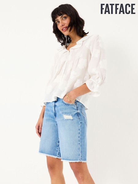 FatFace Light Blue Denim Long Denim Shorts (AK4766) | €58