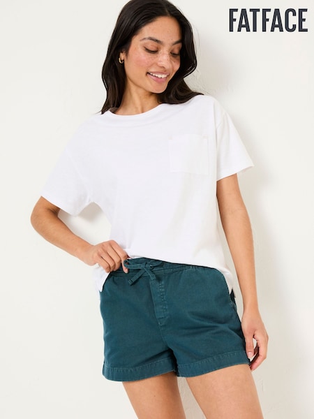 FatFace Ashby Teal Blue Drawstring Shorts (AK4789) | ₪176