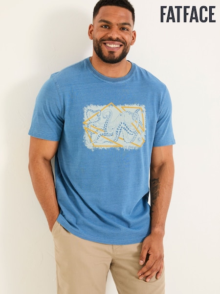 FatFace Indigo Blue Octopus Graphic Indigo T-shirt (AK4891) | €37