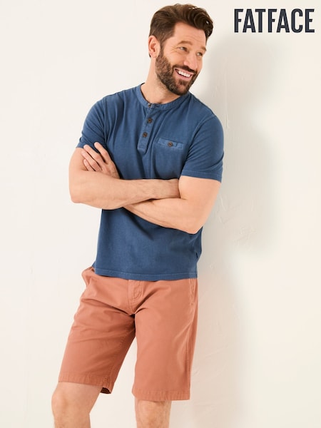 FatFace Henley Navy Garment Dyed Grandad Collar Pocket Henley (AK4907) | €39