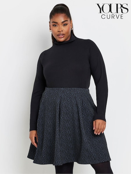 Yours Curve Animal Jacquard Animal Flippy Skirt (AK4928) | €32