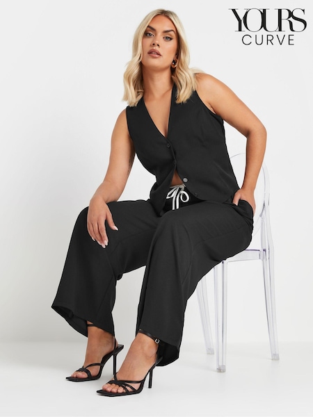 Yours Curve Black Button Front Waistcoat (AK4990) | €42