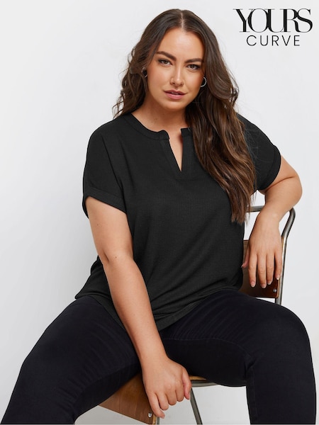 Yours Curve Notch Neck Textured Top (AK4994) | ‏121‏₪