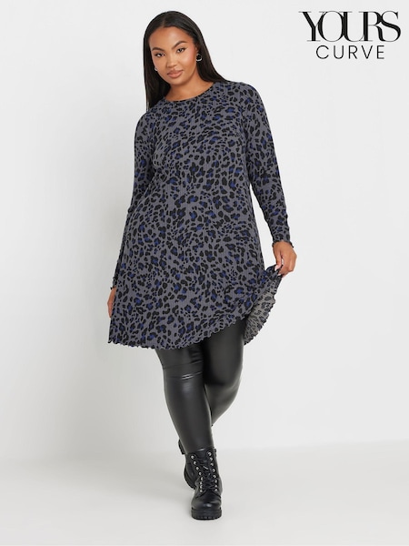 Yours Curve Grey Lettuce Edge Tunic (AK5004) | €35