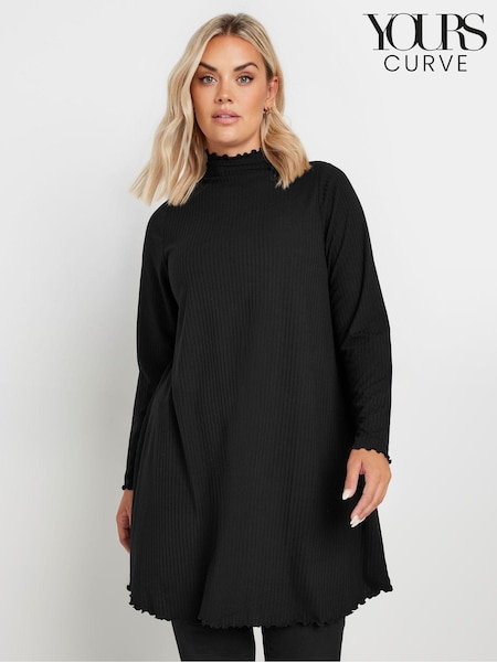 Yours Curve Black Lettuce Edge Tunic (AK5025) | €36