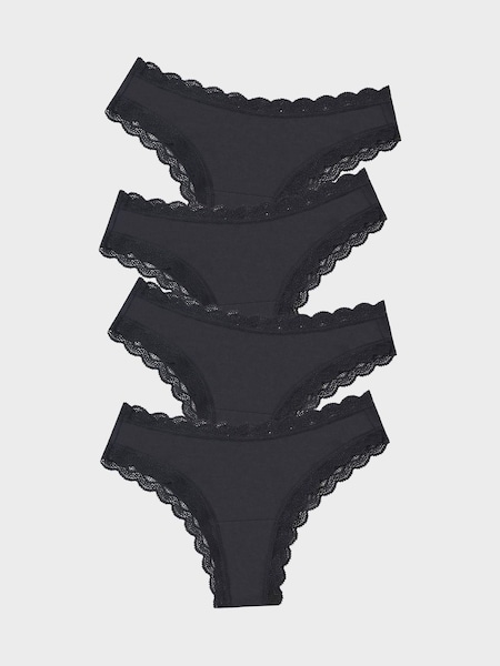 Stripe & Stare Brazilian Black Knickers 4 Pack (AK5276) | €77