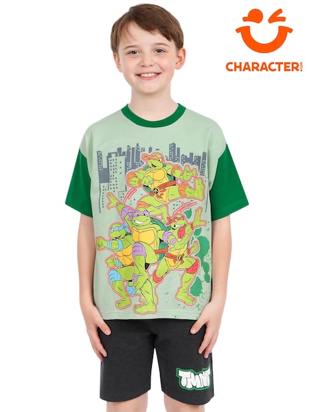 Character Green Teenage Mutant Ninja Turtles 100% Cotton T-Shirt And Shorts Set (AK5430) | AED136