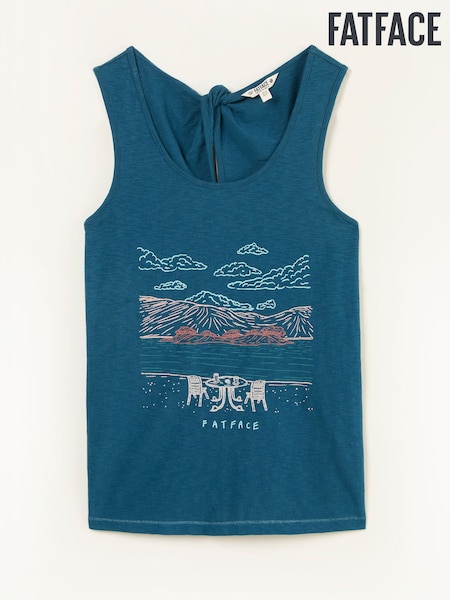 FatFace Teal Blue Scene Graphic Vest (AK5496) | €38.50