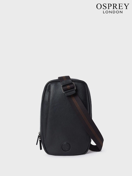 OSPREY LONDON The Compass Leather Sling Black Bag (AK5545) | 289 €