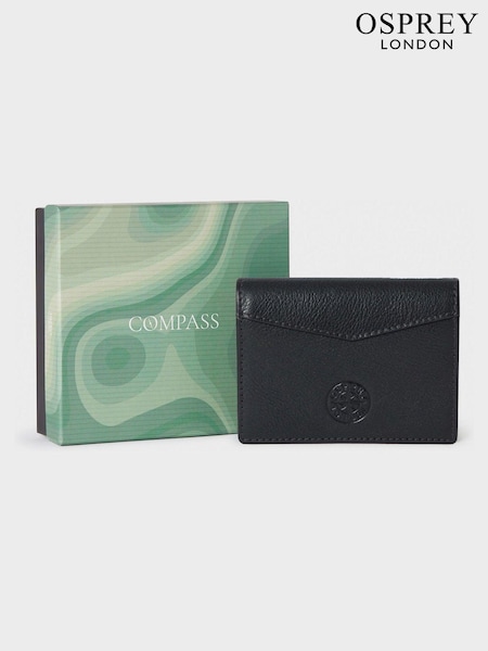 Osprey London The Compass Leather Card Black Case (AK5567) | €78