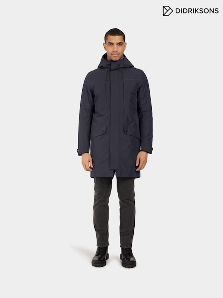 Синий - Didriksons Mens Falke Parka Waterproof Padded Jacket (AK5631) | €165