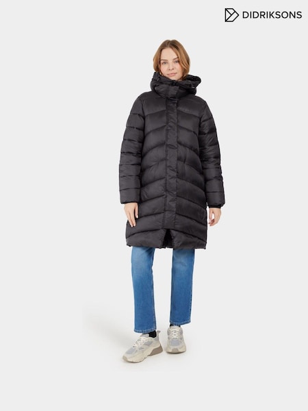 Didriksons Womens Marion Parka Padded Black Jacket (AK5642) | 919 LEI