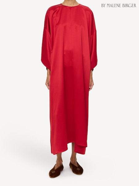 By Malene Birger Red Cicine Satin Midi Dress (AK5676) | €460