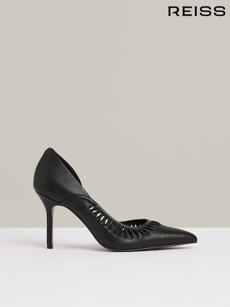 Reiss Marlene Leather Twist Detail Court Shoes (AK5678) | 288 €