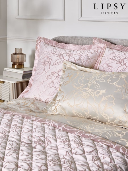 Lipsy Pink Paige Jacquard Pillowcase Sham Cover Set of 2 (AK5682) | €50