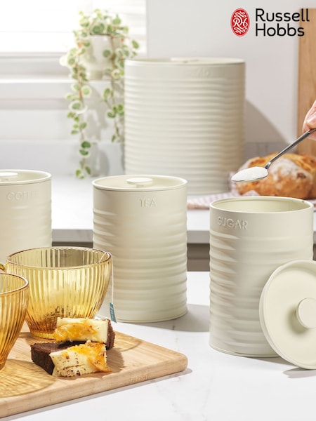 Russell Hobbs 4 Piece Cream Ribbed Countertop Set (AK5712) | €40