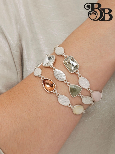 Silber - Bibi Bijoux Juwelenbesetztes mehrlagiges Manschettenarmband (AK5747) | 34 €