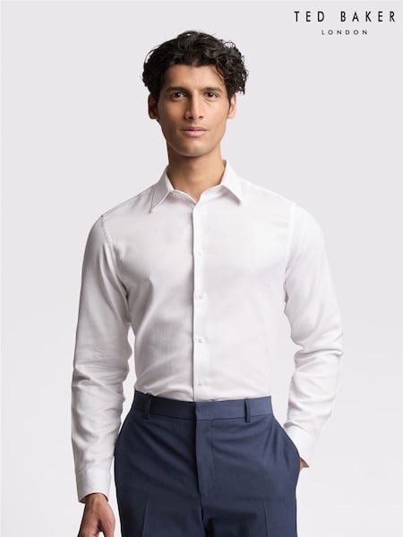 Ted Baker Tailoring 100% Cotton Jorvic Texture White Shirt (AK5945) | 500 zł