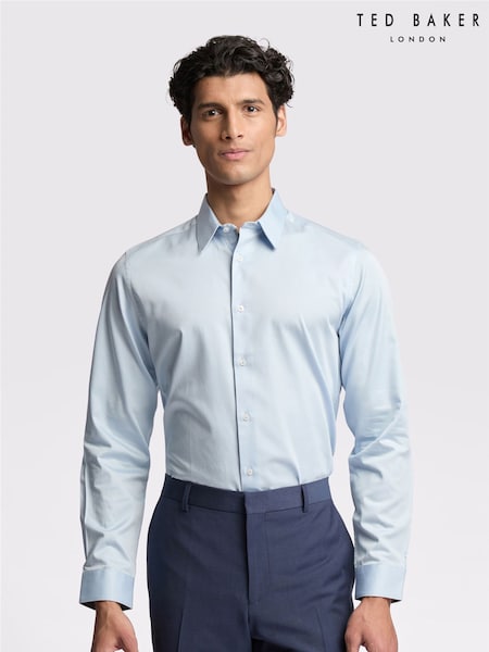 Ted Baker Tailoring Slim Blue 100% Cotton Isla Core Ice Shirt (AK5947) | 500 zł