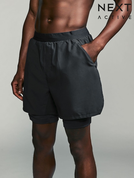 Slate Grey Active Premium 2 in 1 Shorts (AK6001) | €47