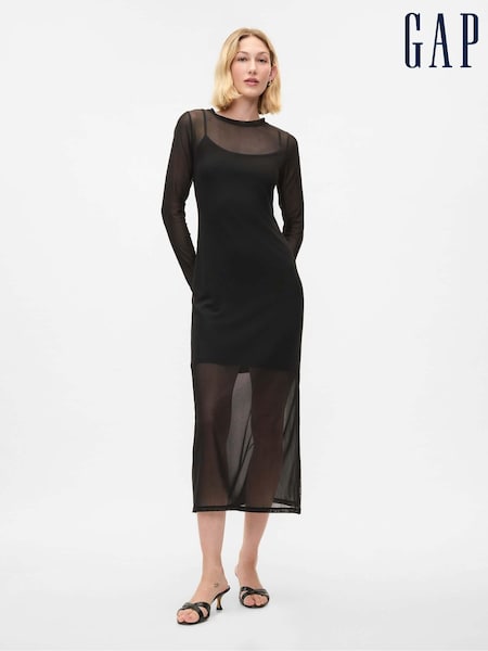 Gap Black Mesh Midi Dress (AK6073) | €41