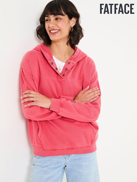 אדום חלודה - FatFace Bex Overhead 100% Cotton Hoodie (AK6102) | ‏226‏₪