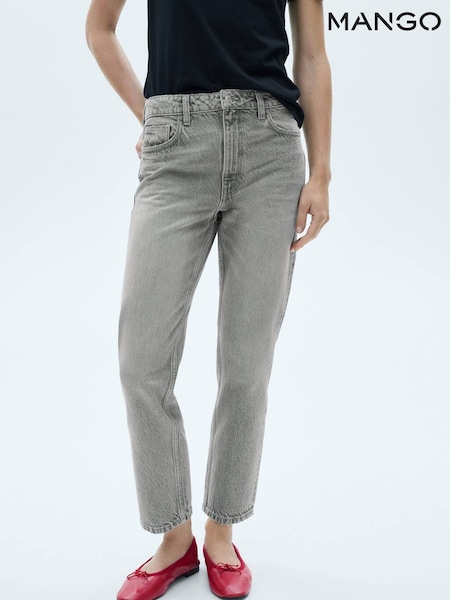 Mango Grey Mom Slim Fit High Waist 100% Cotton Jeans (AK6173) | €51