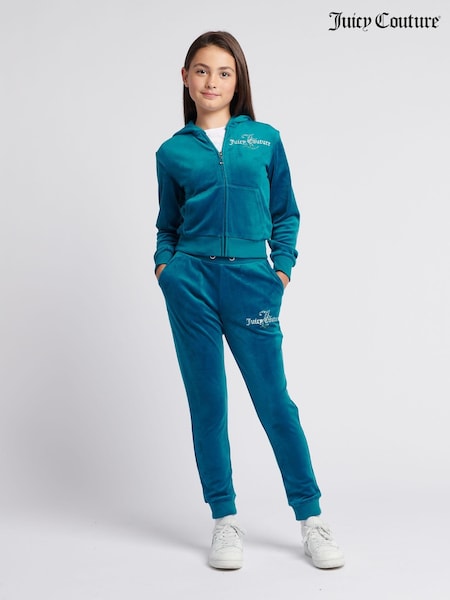 Juicy Couture Light Blue Girls Diamante Hoodie & Slim Tracksuit Set (AK6251) | $210 - $252