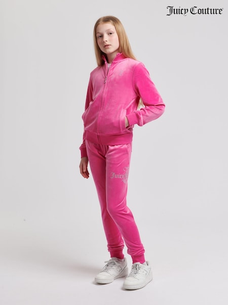 Juicy Couture Pink Girls Diamante Hoodie & Slim Tracksuit Set (AK6261) | €184 - €221