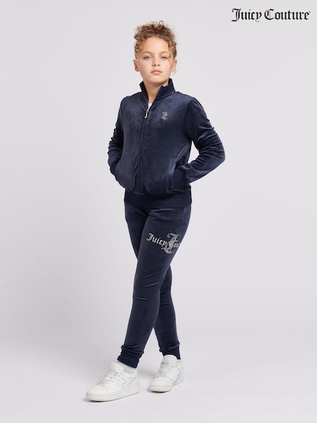 Juicy Couture Blue Girls Diamante Hoodie & Slim Tracksuit Set (AK6262) | €159 - €191