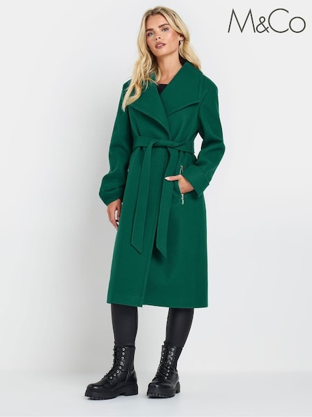 M&Co Petite Tailored Wrap Coat (AK6327) | €82